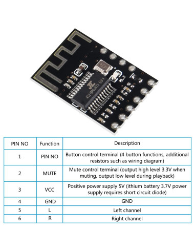 Placa Decodificadora MP3 Bluetooth 4.2 QCCAN M18 Inalámbrica
