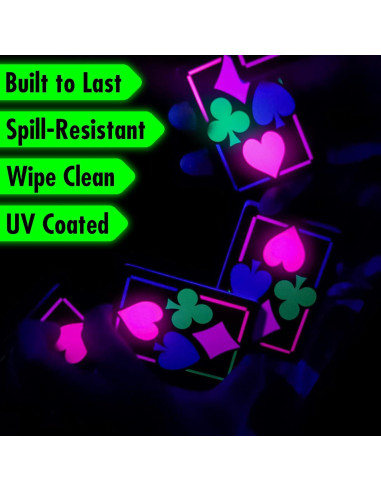 Cartas de Juego UV Neón Island Dogs - Baraja Brillante 101 Piezas