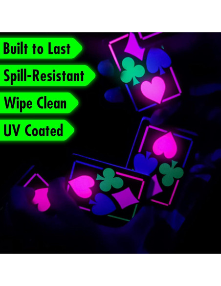 Cartas de Juego UV Neón Island Dogs - Baraja Brillante 101 Piezas