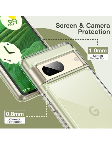 Funda JETech para Google Pixel 7, Bumper Transparente Resistente