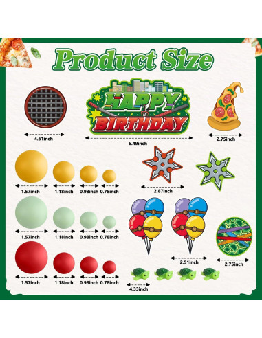 Adorno de Pastel de Tortugas Verdes ZQBQC - Decoración Cumpleaños