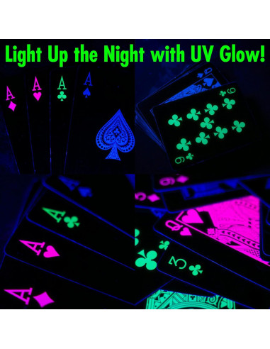 Cartas de Juego UV Neón Island Dogs - Baraja Brillante 101 Piezas