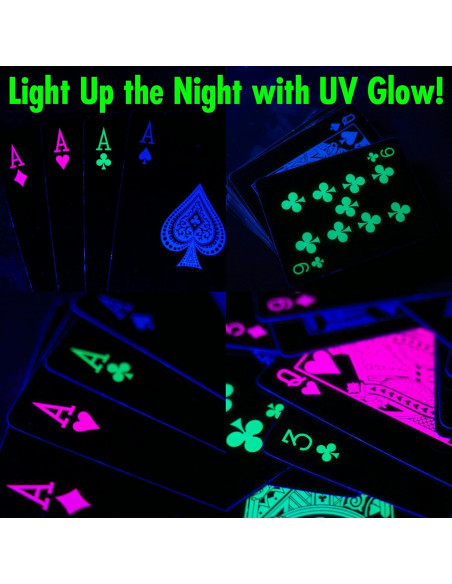 Cartas de Juego UV Neón Island Dogs - Baraja Brillante 101 Piezas