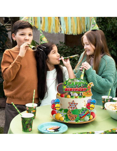 Adorno de Pastel de Tortugas Verdes ZQBQC - Decoración Cumpleaños