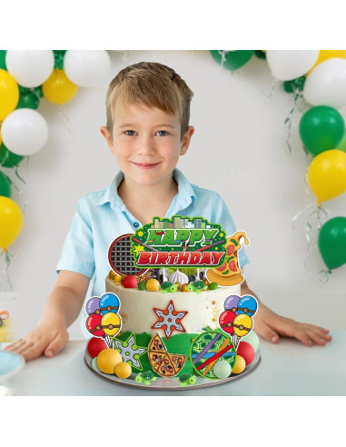 Adorno de Pastel de Tortugas Verdes ZQBQC - Decoración Cumpleaños