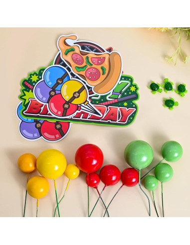 Adorno de Pastel de Tortugas Verdes ZQBQC - Decoración Cumpleaños