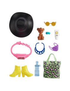 Paquete de Accesorios de Moda Barbie Mattel Vida Silvestre 11 Piezas