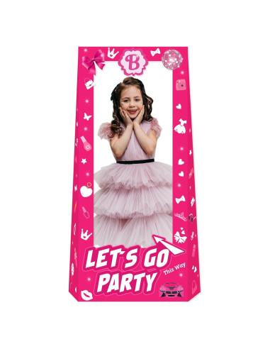 Muñeca de Cartón Rosa Fuerte 1.4m para Fiestas de Cumpleaños