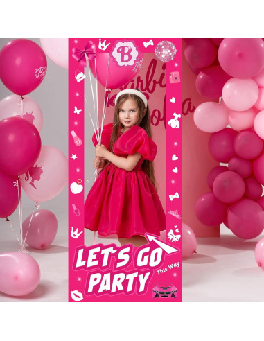 Muñeca de Cartón Rosa Fuerte 1.4m para Fiestas de Cumpleaños