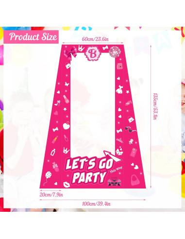 Muñeca de Cartón Rosa Fuerte 1.4m para Fiestas de Cumpleaños