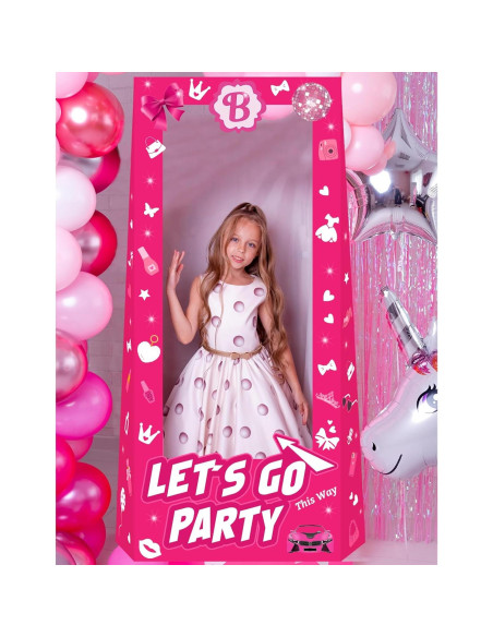 Muñeca de Cartón Rosa Fuerte 1.4m para Fiestas de Cumpleaños