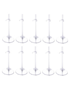 10 Soportes Ajustables para Muñecas Transparentes XJMWXHFC
