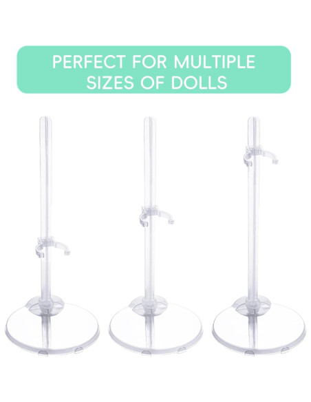 10 Soportes Ajustables para Muñecas Transparentes XJMWXHFC