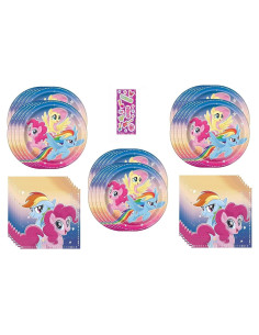 Suministros de Fiesta My Little Pony - 24 Platos y 32 Servilletas