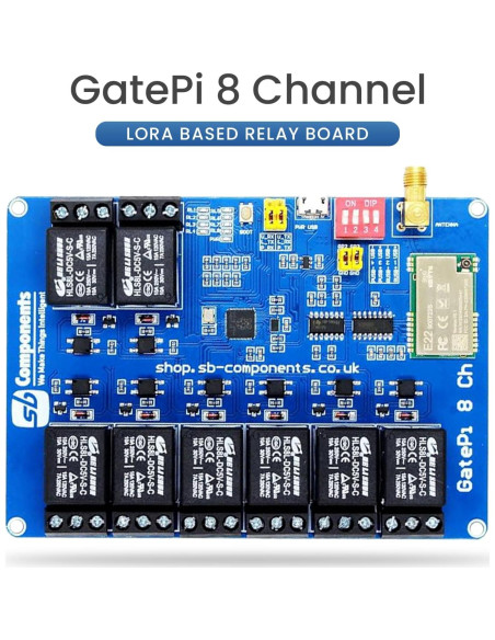 Placa de Relé LoRa 8 Canales GatePi 915MHz - Control Remoto