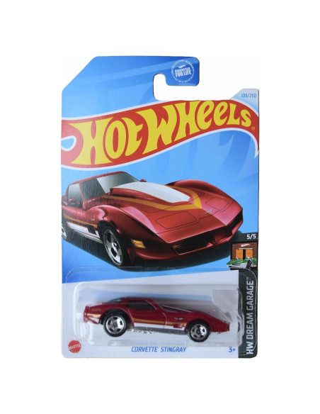 Hot Wheels Corvette Stingray 2021 - Coche de Juguete Rojo