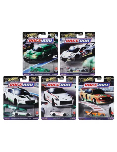 Colección de coches de carrera Hot Wheels - 5 modelos de metal