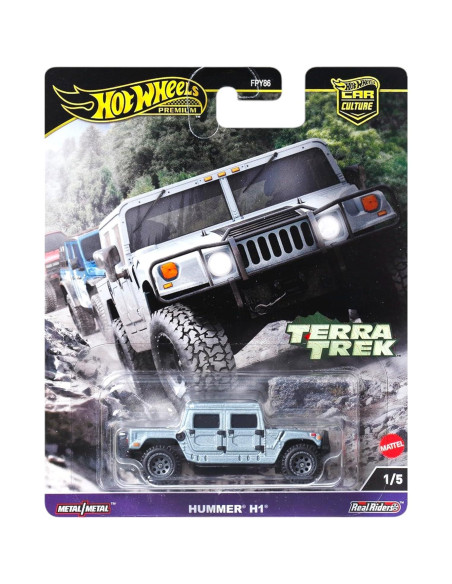 Set de 5 Autos Off-Road Hot Wheels Terra Trek - Hummer, Jeep, Datsun, Toyota, Mitsubishi