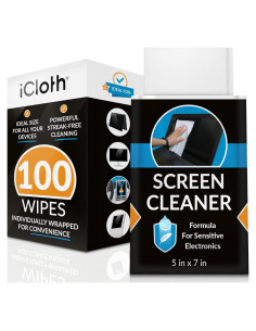 Toallitas de limpieza iCloth para pantallas - 100 unidades