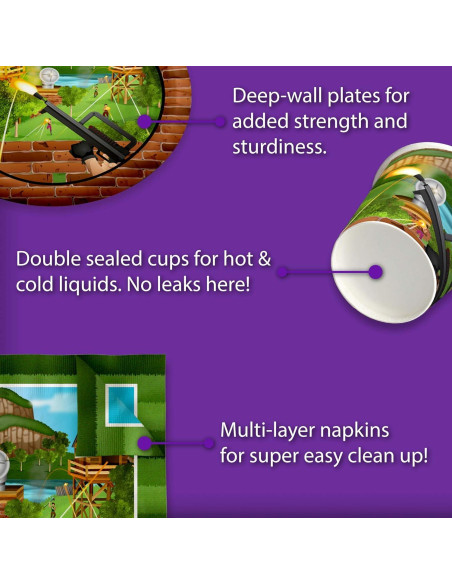 Juego de Vajilla Desechable Cumpleaños Galore para 16 - Fortnite Juego de Vajilla Desechable Cumpleaños Galore para 16 - Fortnite