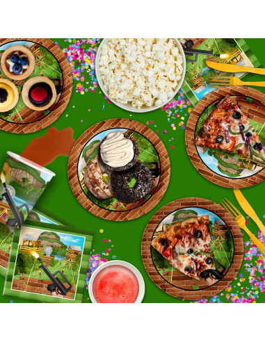 Juego de Vajilla Desechable Cumpleaños Galore para 16 - Fortnite