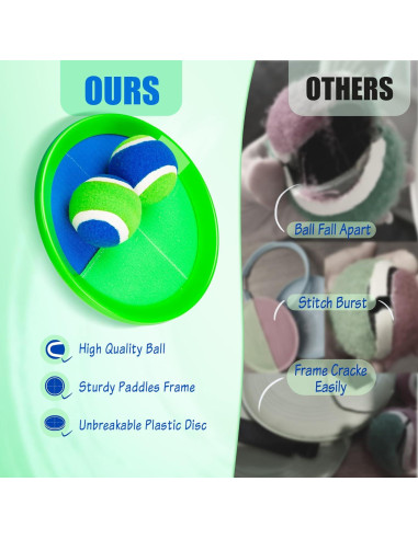 Juego de Lanzar y Atrapar PlayZap - Set de 4 Palas y Pelotas