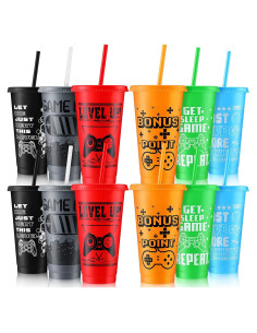 Vasos de Plástico Reutilizables Mifoci para Fiesta Gamer 12 Pcs