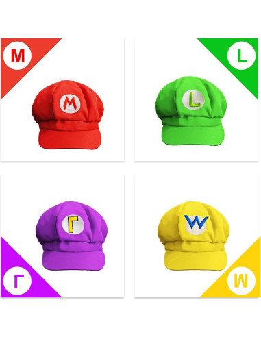 Conjunto Disfraz Super Bros Halloween Adulto - 4 Accesorios