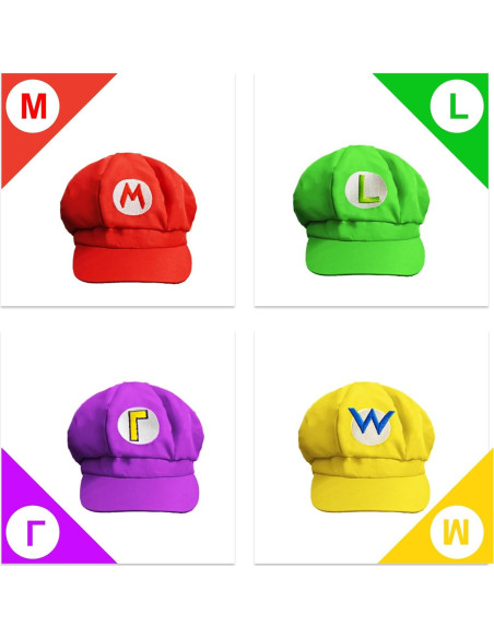 Conjunto Disfraz Super Bros Halloween Adulto - 4 Accesorios