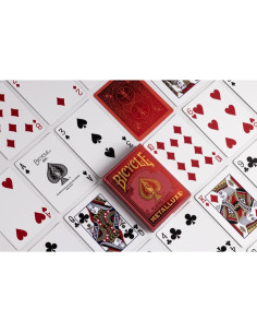 Cartas de Juego Bicycle Metalluxe Rojas - Foil Metálico Premium 2