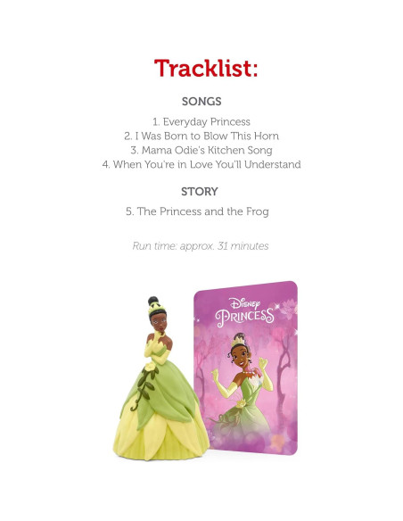Figurita Audio Tonies Tiana Disney 31 min 4 canciones