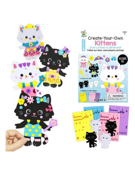 Kit de Manualidades de Espuma VKPI para Gatos - 4 Piezas