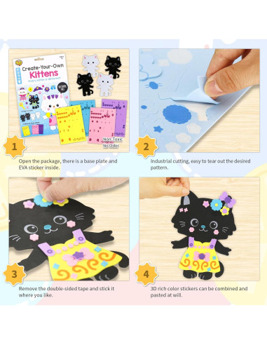 Kit de Manualidades de Espuma VKPI para Gatos - 4 Piezas
