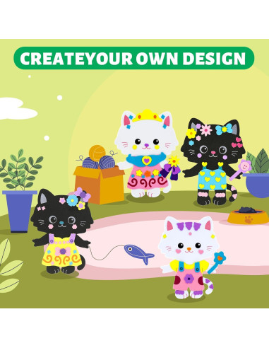 Kit de Manualidades de Espuma VKPI para Gatos - 4 Piezas