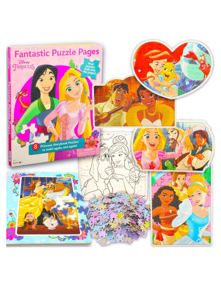 Paquete de Rompecabezas de Princesas Disney 5 Piezas 200+ Pcs