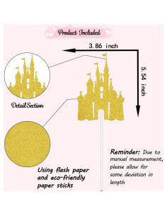 Adorno de Pastel de Castillo WFKLDF para Cumpleaños de Princesa 2