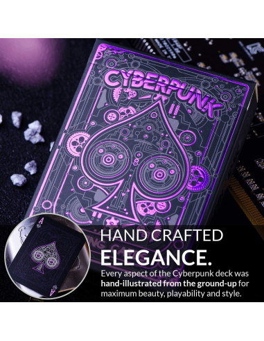 Baraja de Cartas Cyberpunk Elephant - Púrpura, 80g, eBook