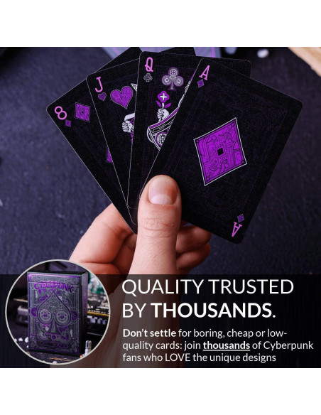 Baraja de Cartas Cyberpunk Elephant - Púrpura, 80g, eBook