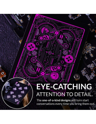 Baraja de Cartas Cyberpunk Elephant - Púrpura, 80g, eBook
