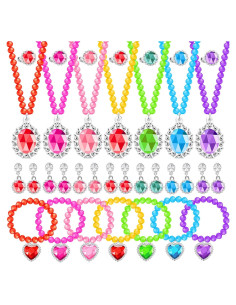 Conjunto de Joyería de Princesa DIZRNOI para Niñas 7 Piezas