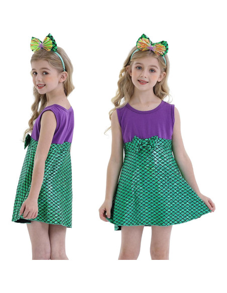 Vestido de Sirena para Niñas HenzWorld con Diadema - 1 a 8 Años Vestido de Sirena para Niñas HenzWorld con Diadema - 1 a 8 Años