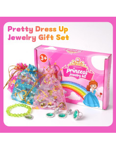 Conjunto de Joyería de Princesa DIZRNOI para Niñas 7 Piezas 2