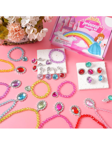 Conjunto de Joyería de Princesa DIZRNOI para Niñas 7 Piezas