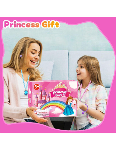 Conjunto de Joyería de Princesa DIZRNOI para Niñas 7 Piezas