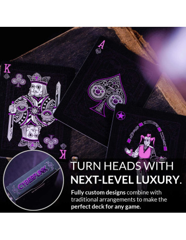 Baraja de Cartas Cyberpunk Elephant - Púrpura, 80g, eBook