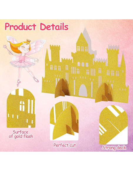 Centro de Mesa Castillo Dorado Tenare - 8 Piezas Decorativas