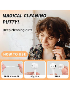 Kit de limpieza para AirPods MOLOPPO - Masilla reutilizable y herramientas 2
