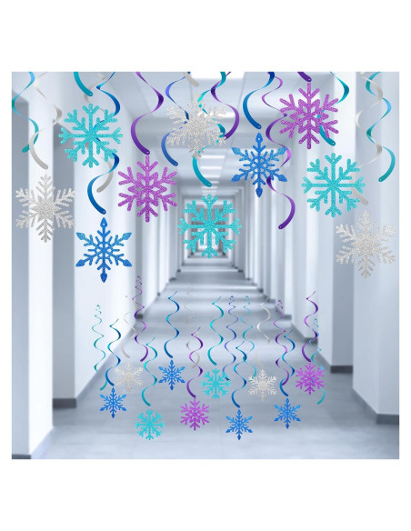 20 Decoraciones Colgantes Copos de Nieve PADELO - 101.6 cm