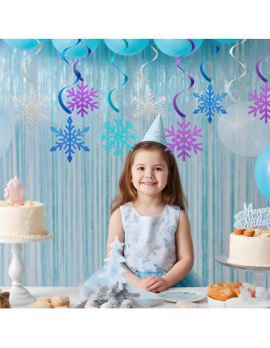 20 Decoraciones Colgantes Copos de Nieve PADELO - 101.6 cm