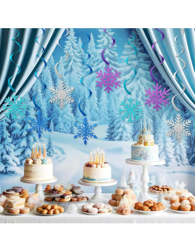 20 Decoraciones Colgantes Copos de Nieve PADELO - 101.6 cm